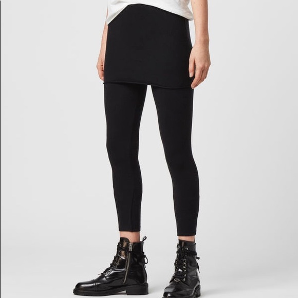 all saints leggings with skirt